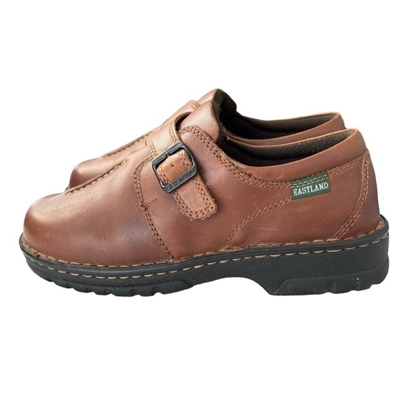 Eastland Womens Syracuse Chunky Oxford Shoes Brown Comfort Leather Size 8.5 Wide - Picture 1 of 13